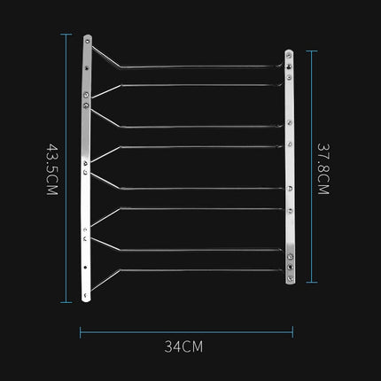 MICLAN Four Rows Stainless Steel Hanging Wine Glass Holder, Size: 34*38*43cm, Size: 34*38*43cm
