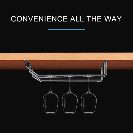 MICLAN Four Rows Stainless Steel Hanging Wine Glass Holder, Size: 34*38*43cm, Size: 34*38*43cm