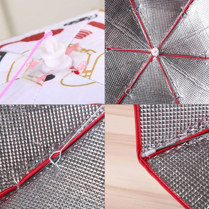 Folding Food Cover Keep Foods Warm Aluminum Foil Cover, Blue Tableware Pattern, Size: 60*60*17cm, Size: 60*60*17cm, Red, Size: 70*70*17cm, Pink, Size: 70*70*17cm, Blue, Size: 80*80*17cm, Blue, Size: 80*80*17cm, Pink, Size: 80*80*17cm, Grey             ...