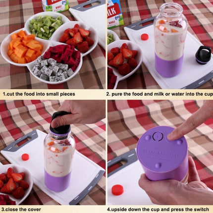 Bingo 500ml Mini Portable USB Rechargeable Electric Juicer Cup  Juicer Blender, 22000 Revolutions Per Minute, 2 Blade Head Green, 2 Blade Head Blue, 2 Blade Head Purple, 2 Blade Head Red, 2 Blade Head Pink