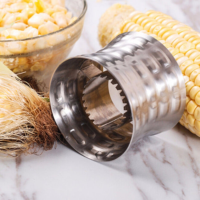 Round Shaped 304 Stainless Steel Household Corn Cutter Cob Corn Stripper Kitchen Tool, Stainless Steel