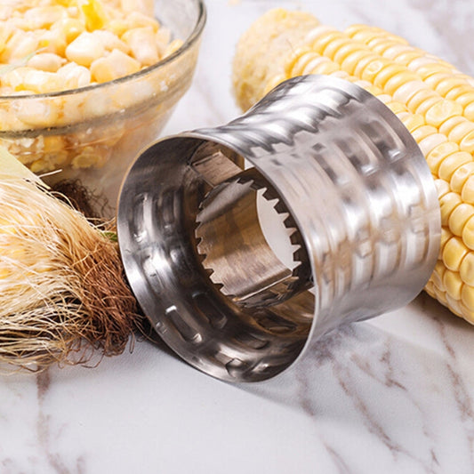 Round Shaped 304 Stainless Steel Household Corn Cutter Cob Corn Stripper Kitchen Tool, Stainless Steel