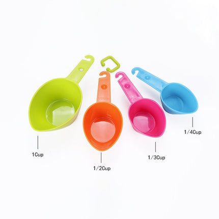 kn7600 9 in 1 Colorful Pointed Plastic Measuring Spoon Measuring Cup Baking Tool Set