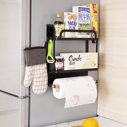 Kitchen Double Layers Magnetic Refrigerator Rack Storage Holder, Double Layers
