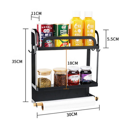 Kitchen Double Layers Magnetic Refrigerator Rack Storage Holder, Double Layers