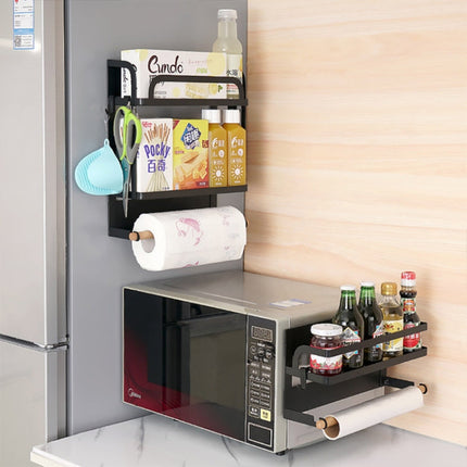 Kitchen Double Layers Magnetic Refrigerator Rack Storage Holder, Double Layers