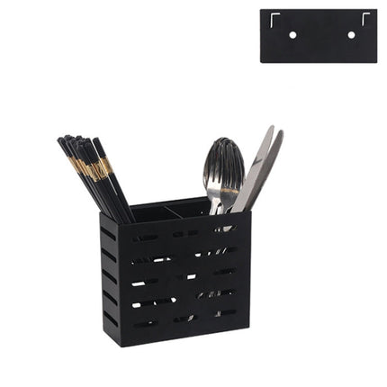 Stainless Steel Wall-mounted Kitchen Rack Double Cage Chopsticks Canister Holder, Chopsticks Canister Holder