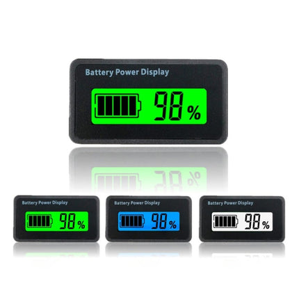 H5 12V-48V Lead-acid Battery Voltage Tester Percentage Voltmeter Gauge Lithium Battery Status Monitor, 12V-48V Green Light, 12V-48V White Light, 12V-48V Blue Light