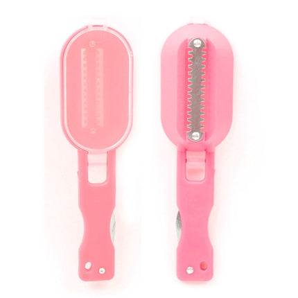 2 PCS Kitchen Essential Fish Scraper Fish Scale Planing Knife with Cover, 20x5.2cm Pink, 20x5.2cm Green, 20x5.2cm Blue