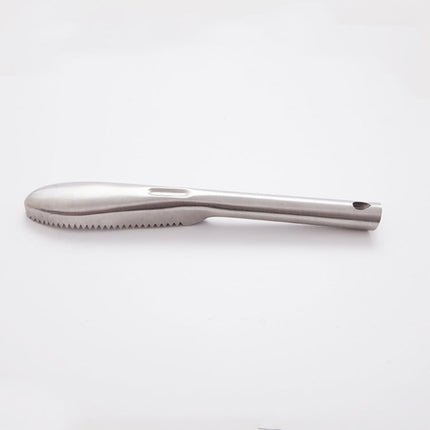 Kitchen Essential Stainless Steel Bidirectional Sawtooth Fish Scraper Fish Scale Planing Knife, 22.5x3cm