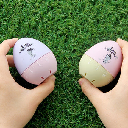 Cute Cartoon Mechanical Egg Kitchen Timer Alarm Clock Students Learn Time Management Machines,Random Color Delivery, Egg
