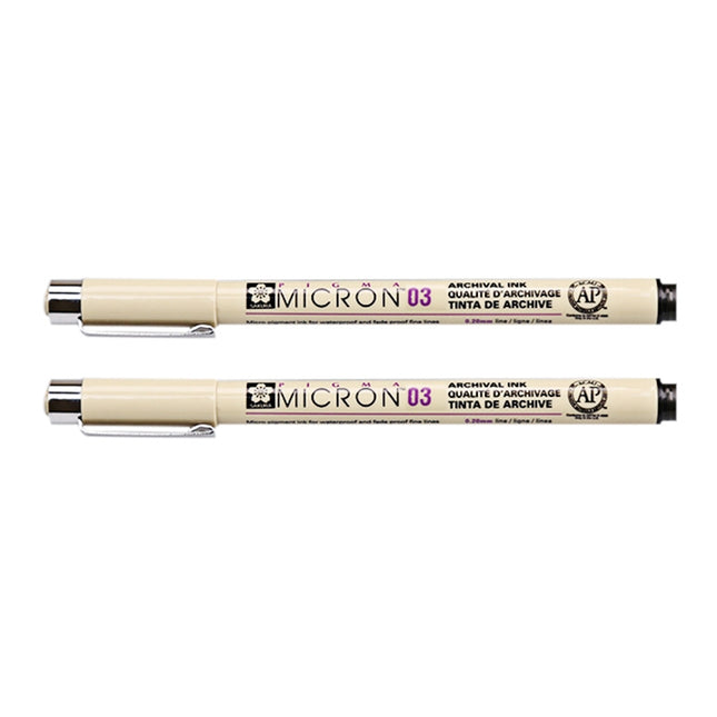 2 PCS Archival Pigment Ink Drawing Fineliner Pens Nib Manga Micron Pen, 0.4mm, 0.45mm, 0.5mm, 0.25mm, 0.3mm, 0.35mm