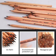 12pcs Drawing Writing Sketch Wooden Pencil Pre-sharpened HB Art Graphite Pencils