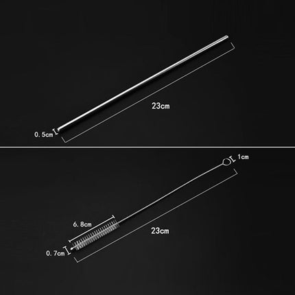4 PCS Reusable Stainless Steel Drinking Straws + 1 x Cleaner Brush Set Kit, Straight