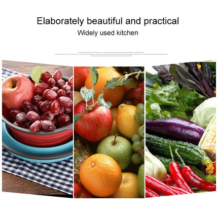Creative Folding Vegetables Fruits Storage Basket Organizer Drain Basket, L, Size: 29.5*23.5*10cm