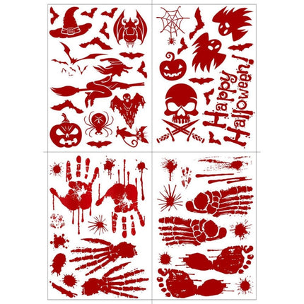 Halloween Decorations PVC Creative Blood-printed Wall Stickers Window Stickers, Size: 25*30cm, Random Style Delivery