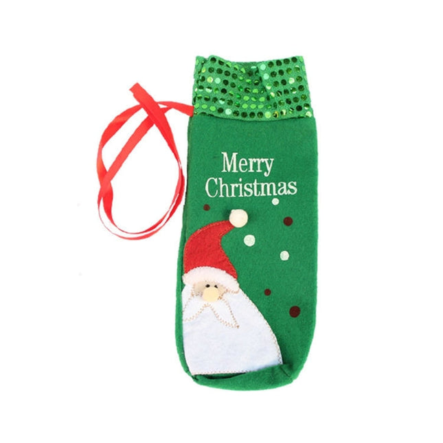 Merry Christmas Santa Claus Christmas Dinner Table Decoration Champagne Wine Bottle Bag, Santa