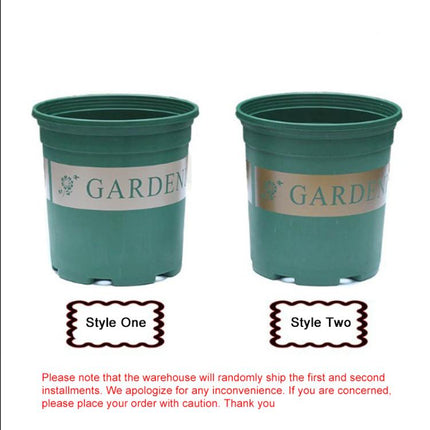 1 Gallon Flower Pots Plant Nursery Pots Plastic Pots Creative Gallons Pots with Tray, Size:17.5*16*16cm, Random Text Background Color Delivery