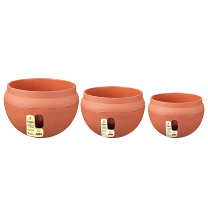Hanging Plastic Flower Pots Hanging Pots Flower Pot With Hanging Chain,Large Size: 24 x 18cm ,Random Color Delivery