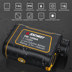 SNDWAY SW600A Handheld Outdoor Waterproof Telescope Range Finder Distance Measurer, 600m, 600m