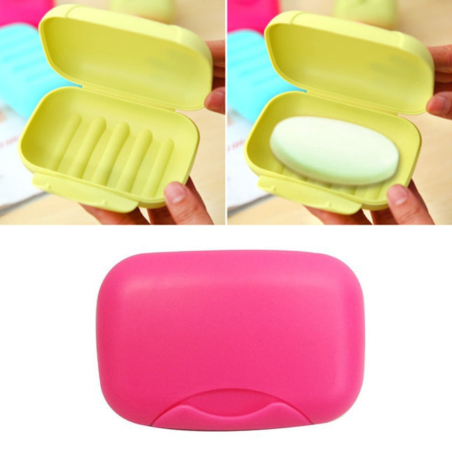 Home Travel Soap Box Lock Sealed Waterproof Leakproof Soap Holder Case with Cover Soap Dishes Container,Random Color Delivery,Large,Size:12x8x4cm, 12x8x4cm