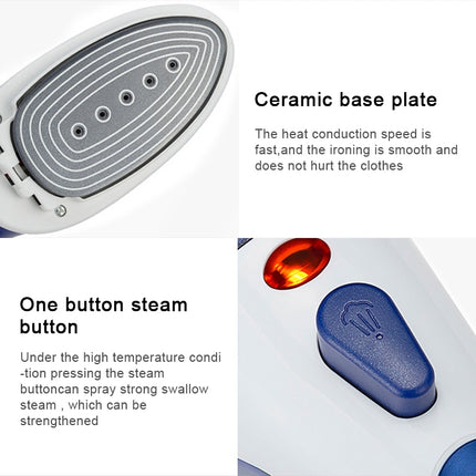 Multifunction Household Handheld Steamer Travel Portable Hand - Held Steam Hanging Hot Machine Ceramic Bottom with Flannelette Brush & Hair Brush & Measuring Cup,US Plug, US Plug Blue, US Plug Purple