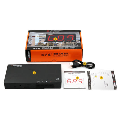 SNDWAY SW525B Wall-mounted DB Sound Level Meter Noise Tester with USB Data Storage Transfer & USB Communication, SW525B