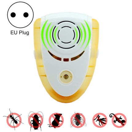 6W Electronic Ultrasonic Electromagnetic Wave Anti Mosquito Rat Insect Pest Repeller with Light, EU Plug, AC 90-240V, Random Color Delivery