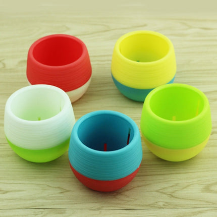 Colourful Mini Round Plastic Plant Flower Pot Garden Home Office Decoration Nursery Pots  Plant Flowerpot with Water Tank, Random Color Delivery, Flower Pot 3