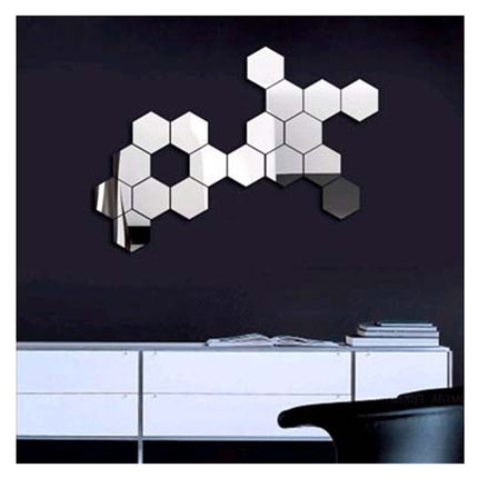 12 PCS 3D Hexagonal Mirror Wall Stickers Set, Size: 10*10cm, Size: 10*10cm (Black), Size: 10*10cm (Gold), Size: 10*10cm (Blue), Size: 10*10cm (Red), Size: 10*10cm (Silver)