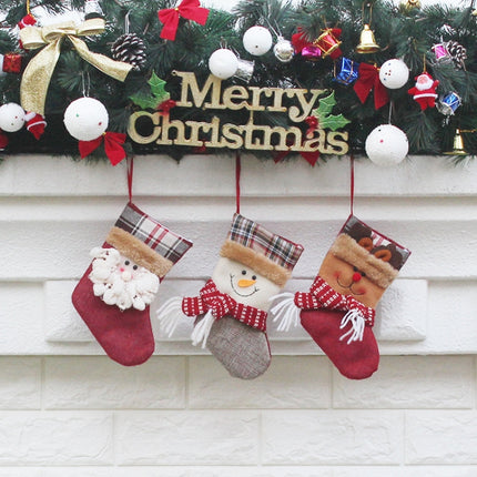 Hang Ornament Christmas Stockings Present Bags, Random Style Delivery, XD17125