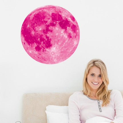 Fluorescent Moon Wall Stickers Halloween Wall Stickers Bedroom Living room Decorative Wall Stickers, Fluorescent Moon  Pink