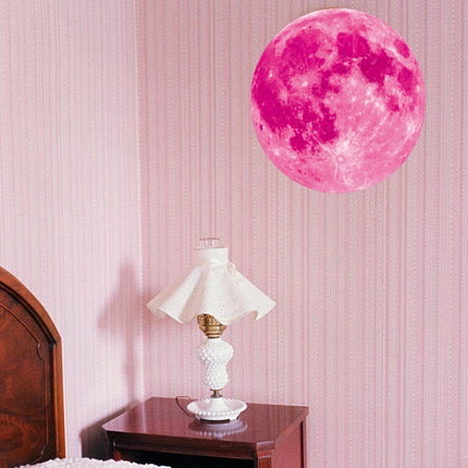 Fluorescent Moon Wall Stickers Halloween Wall Stickers Bedroom Living room Decorative Wall Stickers, Fluorescent Moon  Pink
