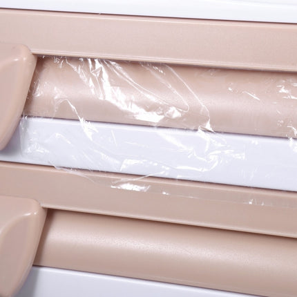 Kitchen Wall Mounted Cling Film Holder Wrap Storage Rack Hanger Rack Cutting Device, Size: 39 x 10 x 24cm