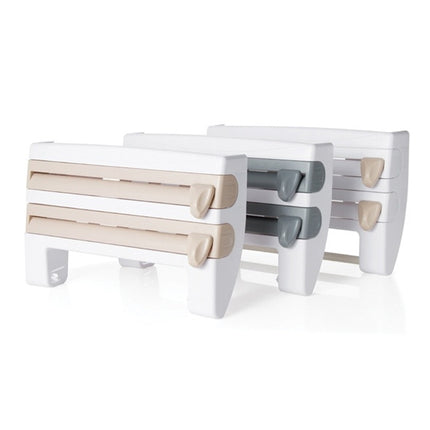 Kitchen Wall Mounted Cling Film Holder Wrap Storage Rack Hanger Rack Cutting Device, Size: 39 x 10 x 24cm