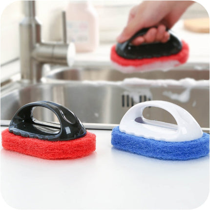 2pcs  Decontamination Sponge Hard Bottom Cleaning Brushes Dry and Wet Cleaning Brush for Kitchen / Cooking Bench / Bathroom / Bathtub , Random Color Delivery, Dry and Wet Cleaning Brush
