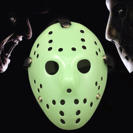 Halloween Party Cool Thicken Jason Mask, Fluorescent Green, Gold, Red + White, Silver