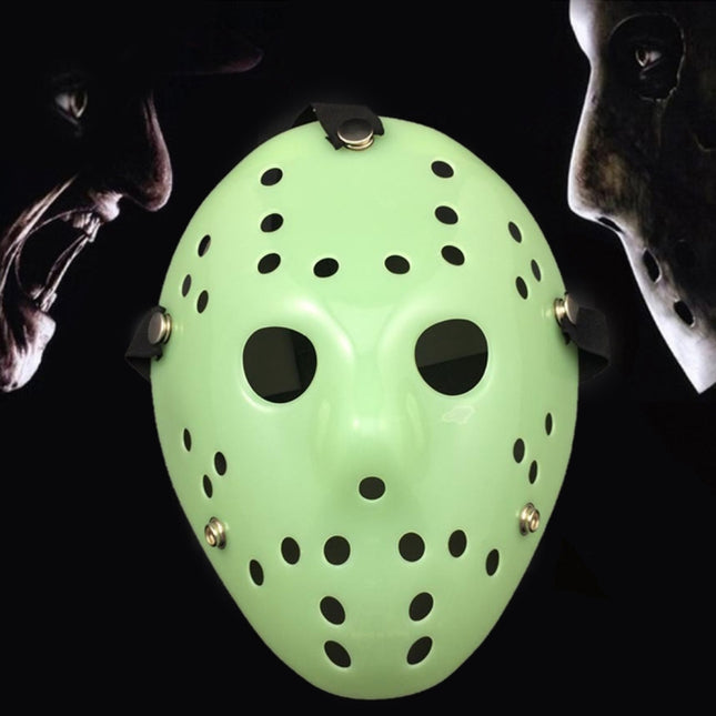 Halloween Party Cool Thicken Jason Mask, Fluorescent Green, Gold, Red + White, Silver