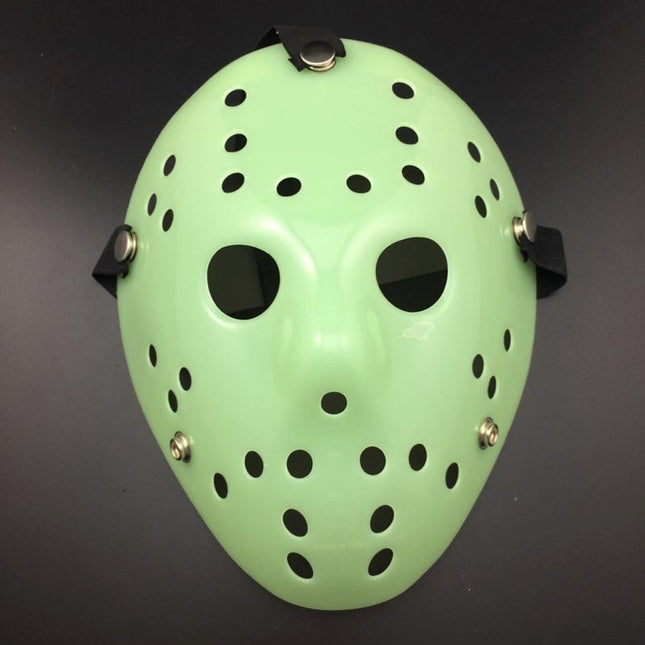 Halloween Party Cool Thicken Jason Mask, Fluorescent Green, Gold, Red + White, Silver