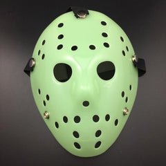 Halloween Party Cool Thicken Jason Mask, Fluorescent Green, Gold, Red + White, Silver