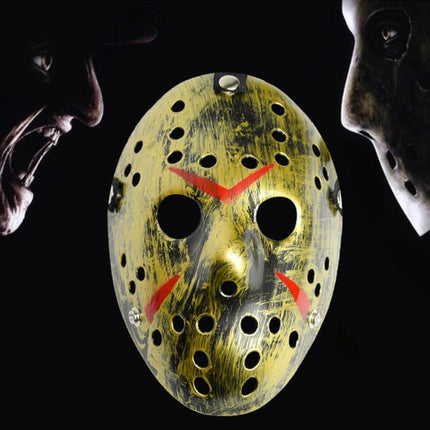 Halloween Party Cool Thicken Jason Mask, Fluorescent Green, Gold, Red + White, Silver
