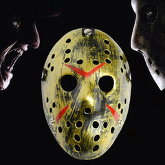 Halloween Party Cool Thicken Jason Mask, Fluorescent Green, Gold, Red + White, Silver