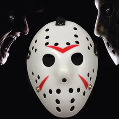 Halloween Party Cool Thicken Jason Mask, Fluorescent Green, Gold, Red + White, Silver