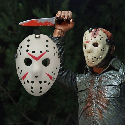 Halloween Party Cool Thicken Jason Mask, Fluorescent Green, Gold, Red + White, Silver