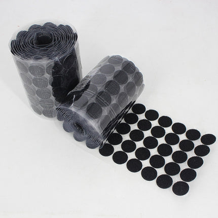 1000 PCS 20mm Round Nylon Adhesive Hook and Loop Fastener, 20mm (Black), 20mm (White)