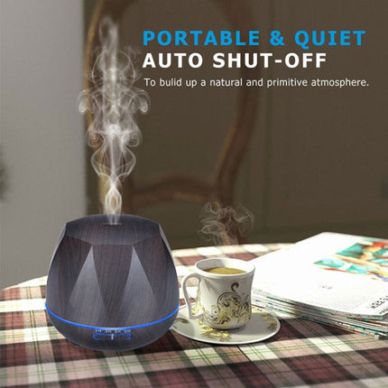 Peach Shape Wood Grain Remote Control Ultrasonic Humidifier Aromatherapy Machine Automatic Alcohol Sprayer with LED Lights, Capacity: 400mL, EU Plug (Dark Wood Color), Diamond Dark Wood Color, Diamond Light Wood Color, Peach Shape Dark Wood Color      ...