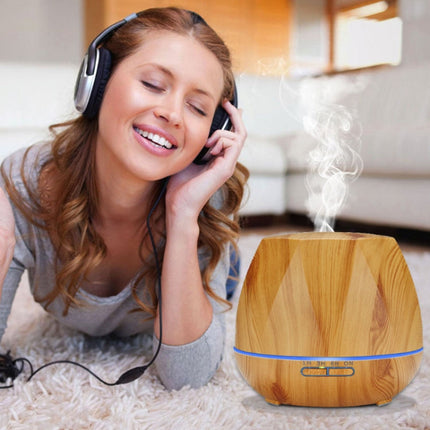 Peach Shape Wood Grain Remote Control Ultrasonic Humidifier Aromatherapy Machine Automatic Alcohol Sprayer with LED Lights, Capacity: 400mL, EU Plug (Dark Wood Color), Diamond Dark Wood Color, Diamond Light Wood Color, Peach Shape Dark Wood Color      ...