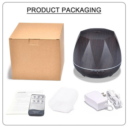 Peach Shape Wood Grain Remote Control Ultrasonic Humidifier Aromatherapy Machine Automatic Alcohol Sprayer with LED Lights, Capacity: 400mL, EU Plug (Dark Wood Color), Diamond Dark Wood Color, Diamond Light Wood Color, Peach Shape Dark Wood Color      ...