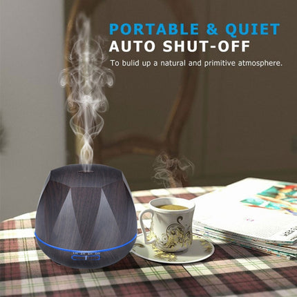 Peach Shape Wood Grain Remote Control Ultrasonic Humidifier Aromatherapy Machine Automatic Alcohol Sprayer with LED Lights, Capacity: 400mL, UK Plug (Dark Wood Color), Peach Shape Light Wood Color, Diamond Dark Wood Color, Diamond Light Wood Color     ...