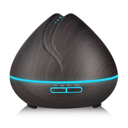 Peach Shape Wood Grain Remote Control Ultrasonic Humidifier Aromatherapy Machine Automatic Alcohol Sprayer with LED Lights, Capacity: 400mL, UK Plug (Dark Wood Color), Peach Shape Dark Wood Color, Peach Shape Light Wood Color, Diamond Dark Wood Color  ...